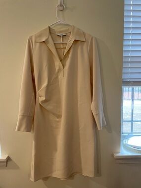 NWT Vince Soft Cream Collared Shift Dress - Women's